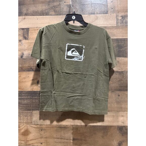 Vintage 90s Quiksilver Kids T-Shirt – XL – Army Green – Used - Picture 2 of 8